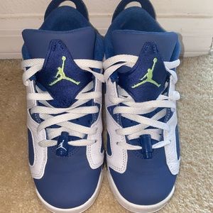 Jordan 6 lows GS size 5 Ghost Green and Indg Blue